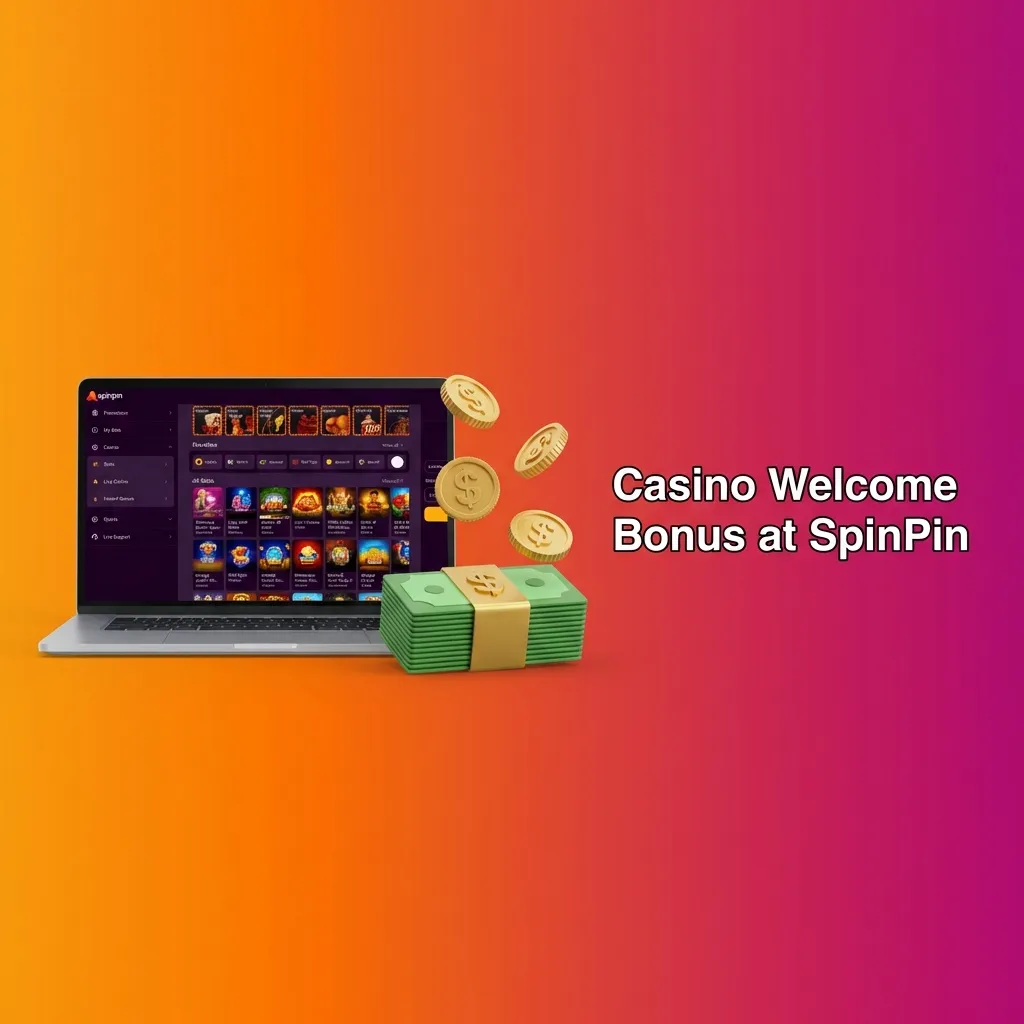SpinPin Casino welcome bonus: 550% match plus 450 free spins for UK players across first three deposits