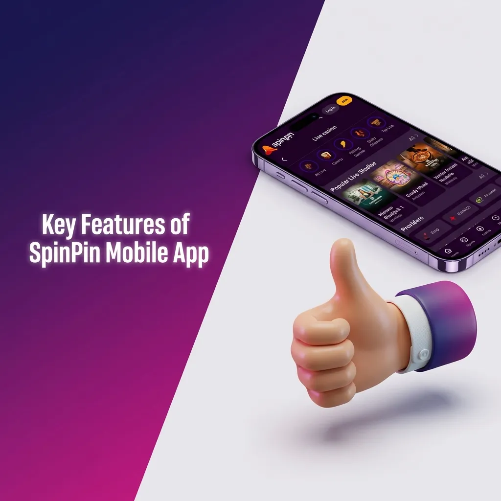 SpinPin mobile app interface showing UK payment options, casino games, sportsbook, and secure banking features