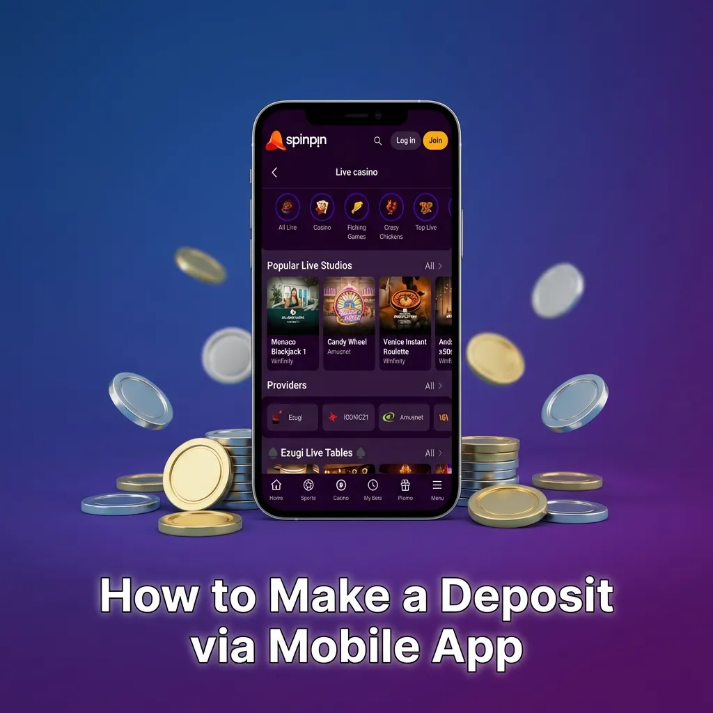 Mobile app showing deposit button and payment method selection screen for funding account