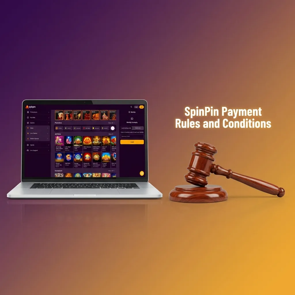 SpinPin payment rules overview showing verification, matching methods, bonus wagering, limits, and processing times